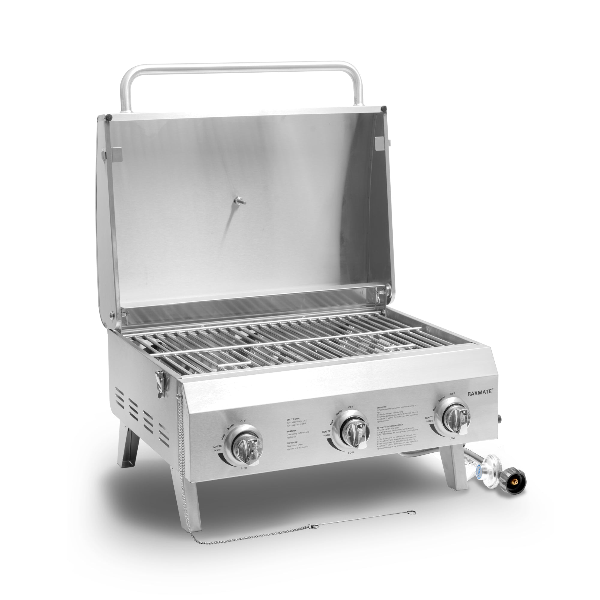 RM013BX 22-inch 3-Burner Tabletop Portable Propane Grill