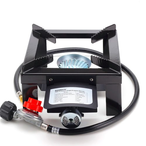 Raxmate RM01PB 80,000 BTU lightweight enamel outdoor propane stove on white background