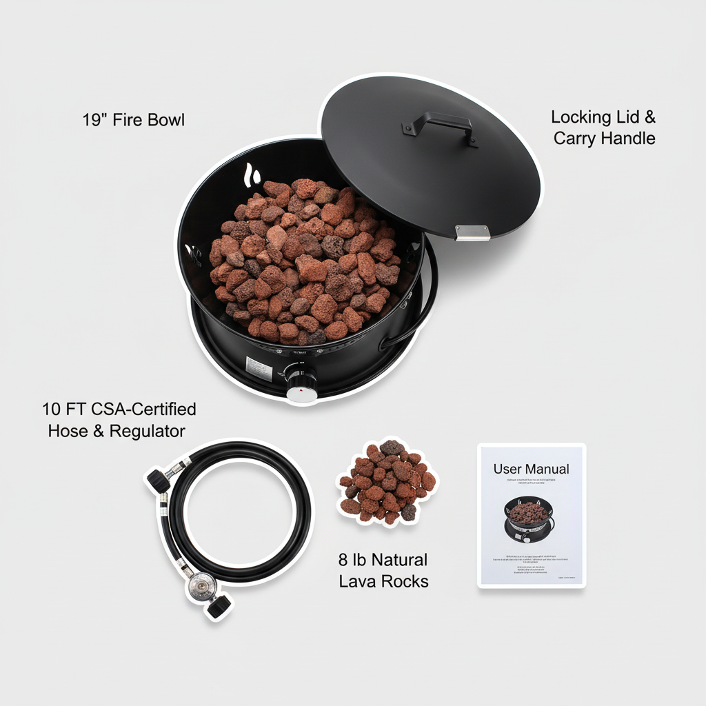 Raxmate RM01FP fire pit kit contents